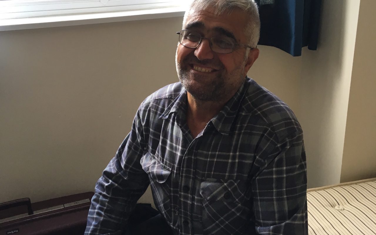 Mohktar enjoying his new room